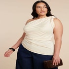 Sheer Twist Drape Top image number null