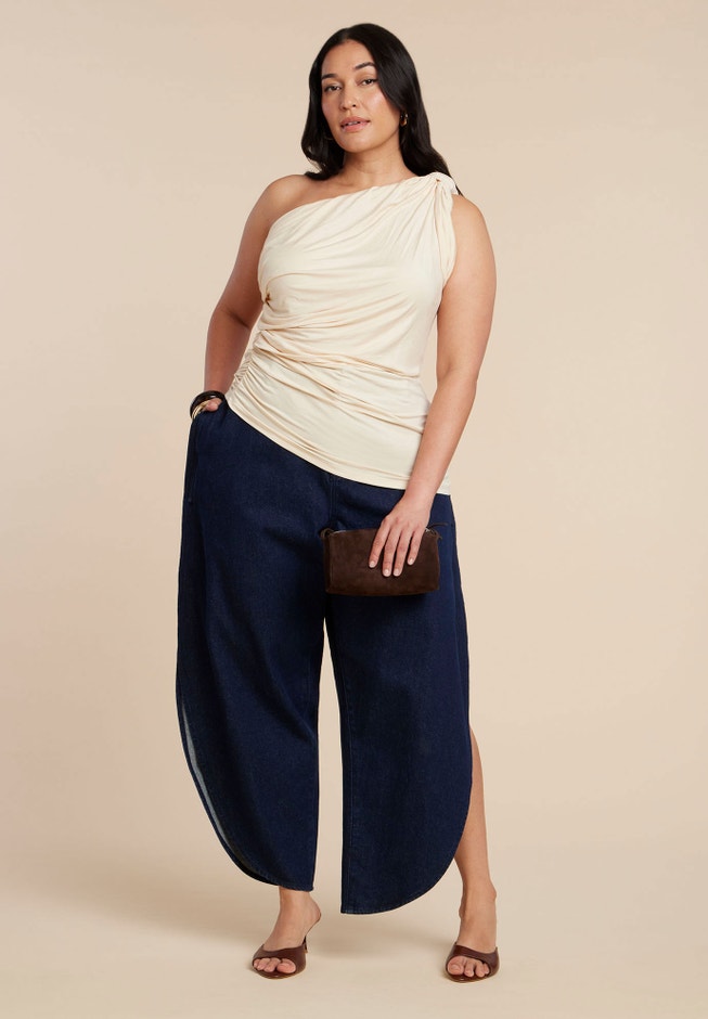 Sheer Twist Drape Top image number 2