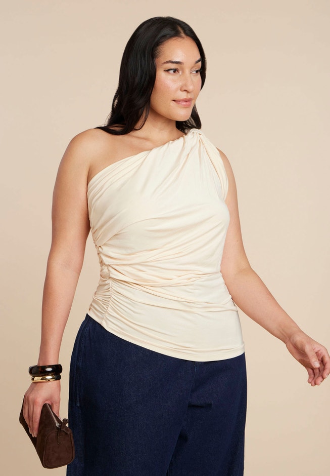 Sheer Twist Drape Top image number 3