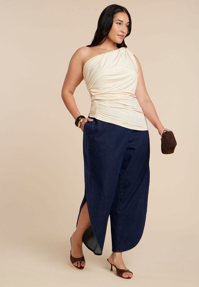 Sheer Twist Drape Top image number 4