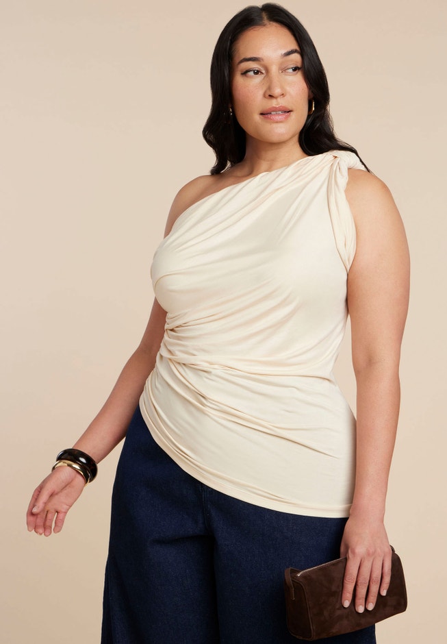 Sheer Twist Drape Top image number 0