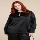 Deconstructed Neckline Blouse image number null