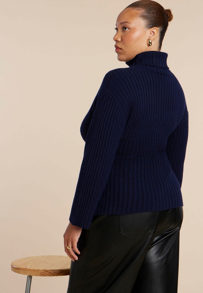 Turtleneck Belted Sweater image number 1