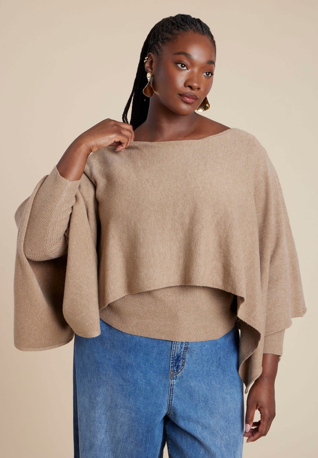 Layered Cape Sweater image number 0