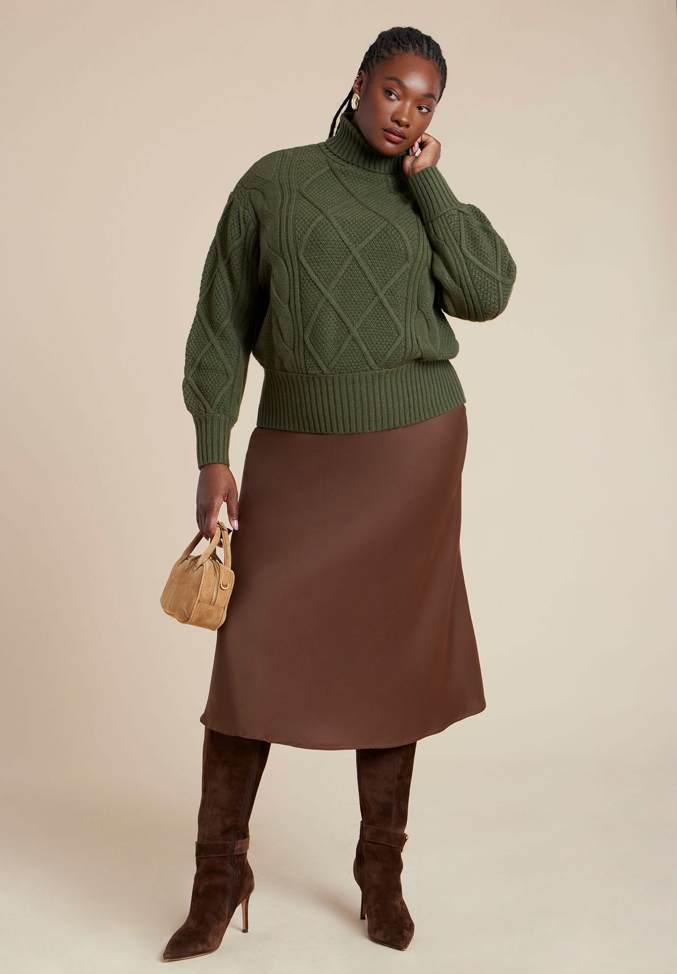 Cableknit Slouchy Sweater image number 1