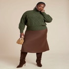 Cableknit Slouchy Sweater image number null