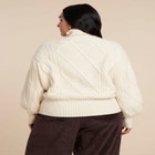 Cableknit Slouchy Sweater image number null