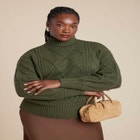 Cableknit Slouchy Sweater image number null