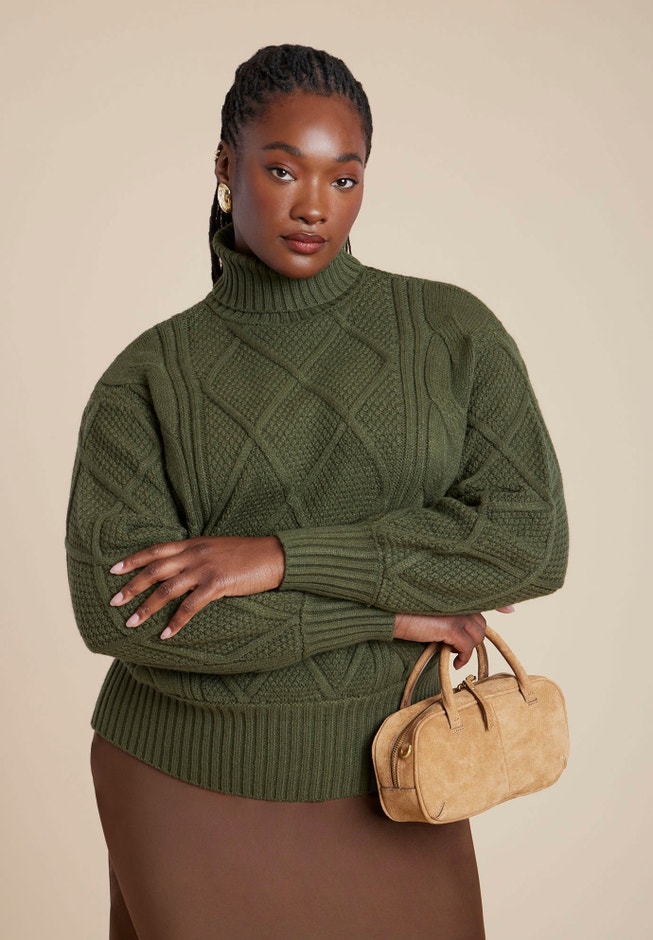 Cableknit Slouchy Sweater image number 0