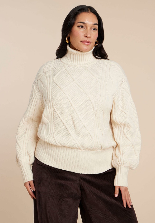 Cableknit Slouchy Sweater image number 0