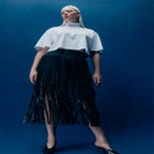 Faux Leather Fringe Skirt image number null