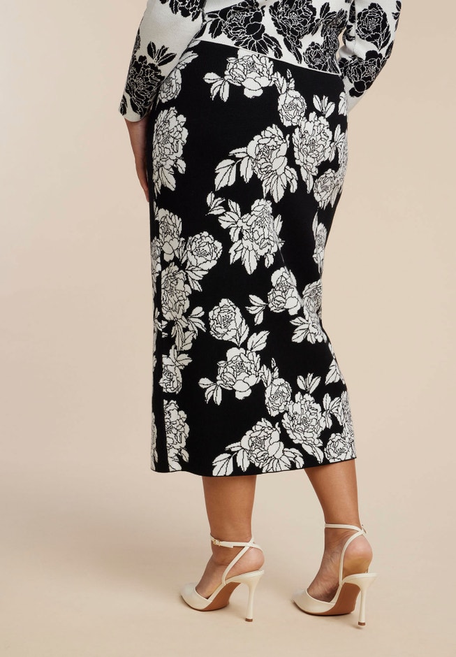 Floral Intarsia Sweater Skirt image number 2