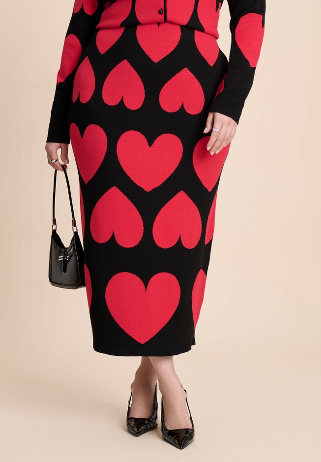 Floral Intarsia Sweater Skirt image number 1