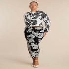 Floral Intarsia Sweater Skirt image number null