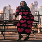 Floral Intarsia Sweater Skirt image number null