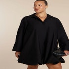 Bubble Hem Mini Shirt Dress image number null