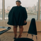 Bubble Hem Mini Shirt Dress image number null