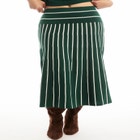 Striped Knit Midi Skirt image number null