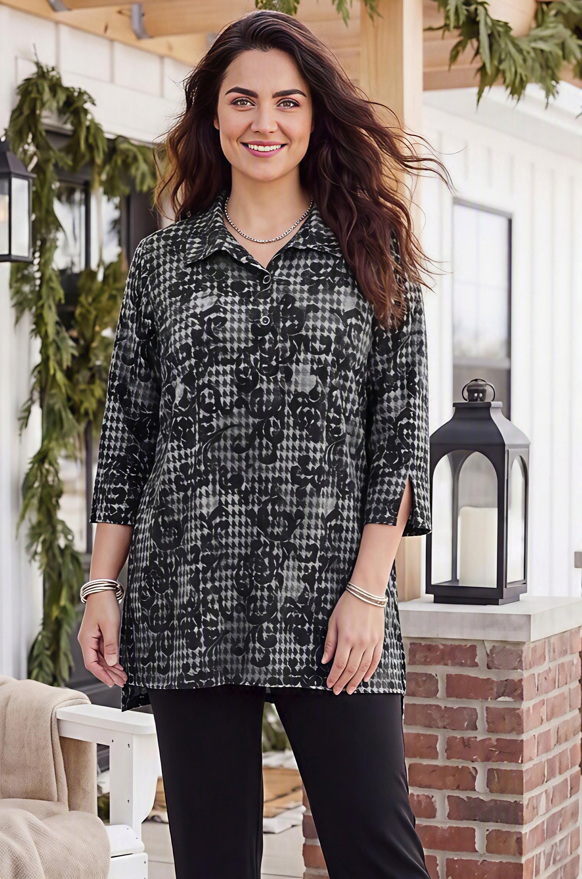 Gwendolyn Velour Henley image number 0