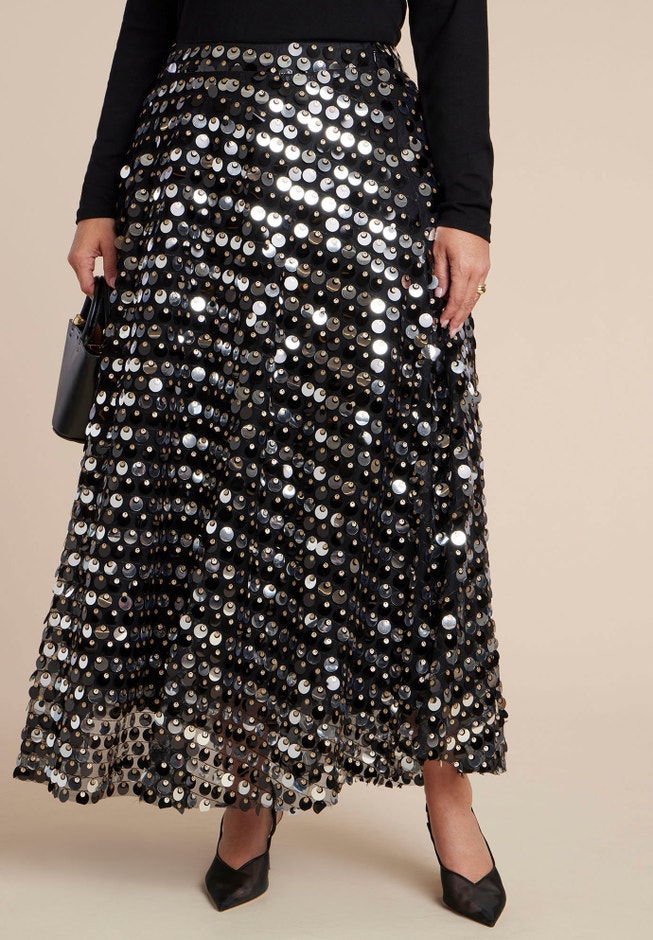 Sequin Paillette Full Skirt image number 1