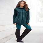 Cowl Neck Cable Pullover Sweater image number null