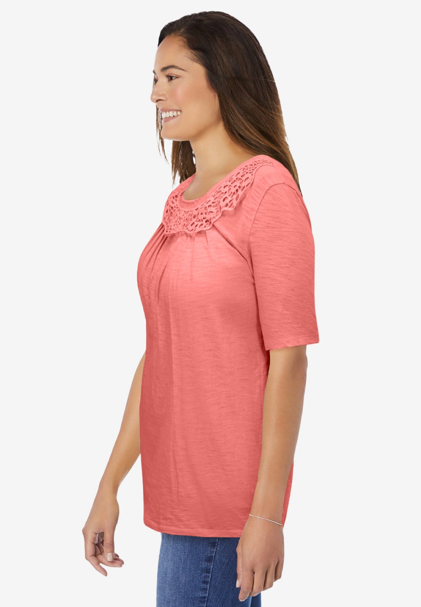 Crochet-Trim Knit Top image number 2