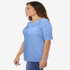 Crochet-Trim Knit Top image number null