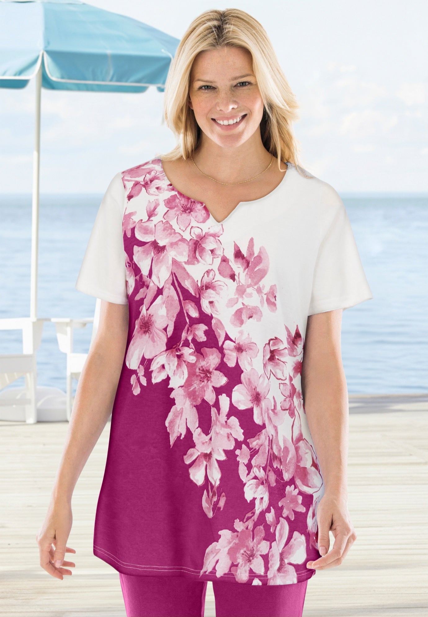 7-Day Notch-Neck Tunic image number 0