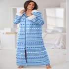 Sherpa-Lined Long Hooded Robe image number null