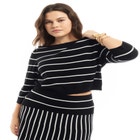 Cropped Boat Neck Sweater image number null