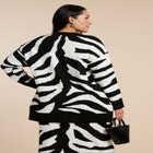 Oversized Zebra Intarsia Sweater image number null