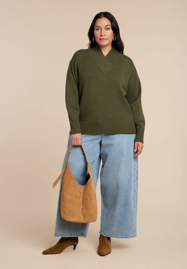 Overlap Mockneck Sweater image number 5