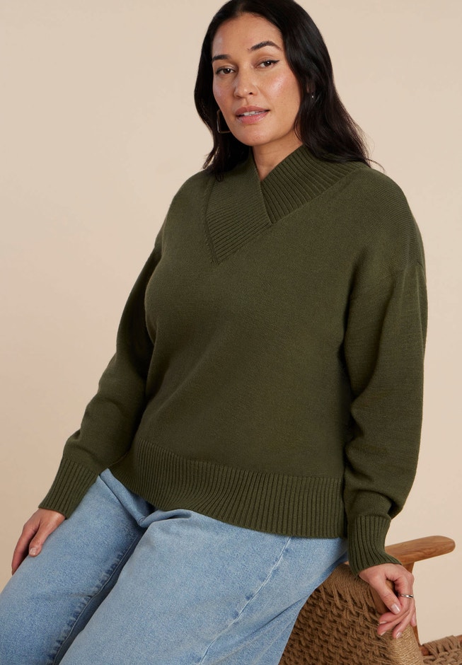 Overlap Mockneck Sweater image number 0