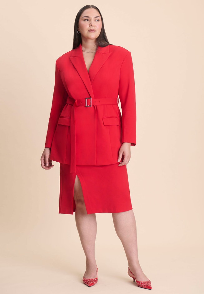 Belted Ponte Blazer image number 2