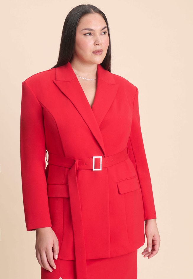 Belted Ponte Blazer image number 0