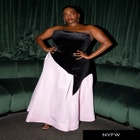 Asymmetrical Velvet Strapless Gown image number null