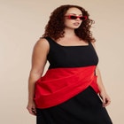 Contrast Draped Waist Gown image number null