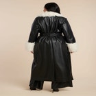 Faux Leather Coat With Fur Trim image number null