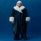 Faux Leather Coat With Fur Trim image number null