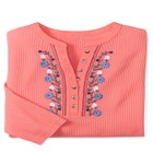 Embroidered Thermal Henley Tee image number null