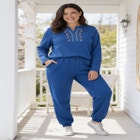 Embroidered Thermal Henley Tee image number null