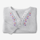 Embroidered Thermal Henley Tee image number null
