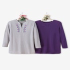 Embroidered Thermal Henley Tee image number null