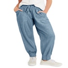 Drawstring Denim Jogger image number null