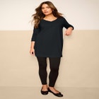 Plus Size Cotton Ultimate Long Sleeve V-Neck Tunic image number null