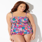 Smocked Bandeau Tankini Top image number null