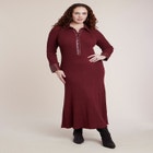  Faux Leather Detail Sweater Dress image number 0