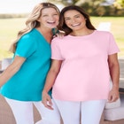 Perfect Short-Sleeve Crewneck Cotton Tee image number null