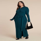 Zipper & Tie Sweater Dress image number null