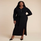 Zipper & Tie Sweater Dress image number null